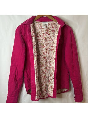 Northern Isle quilted jacket women’s size 4 100% cotton floral lining quality